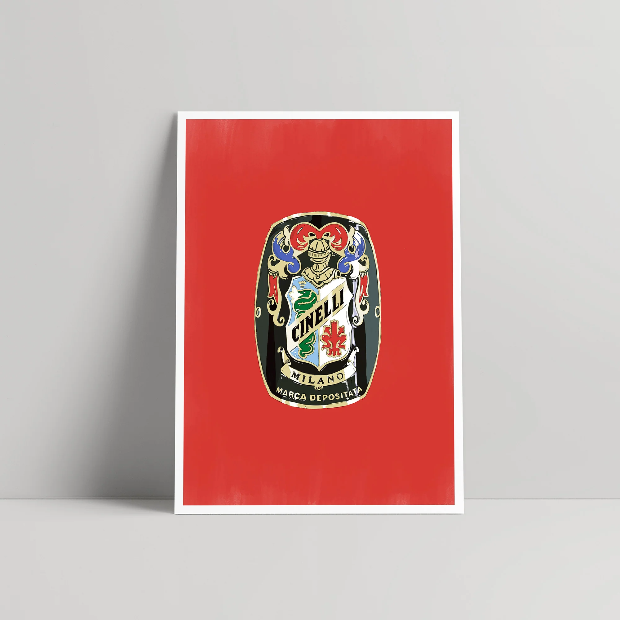 Vintage Cinelli Bike Head Badge - Art print - Pasche Design